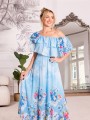 Sukienka koktajlowa hiszpanka ROSEMARY - kwiaty blue