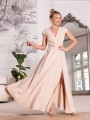 Sukienka gładka maxi Olivia - latte