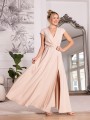 Sukienka gładka maxi Olivia - latte