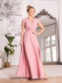 Sukienka gładka maxi Olivia - puder