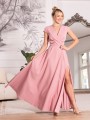 Sukienka gładka maxi Olivia - puder