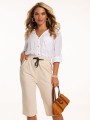 Spodnie rybaczki LUCIA - ecru