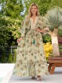 Sukienka MAXI kimono REA - etno green