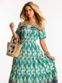 Sukienka z bufkami maxi LENA - green