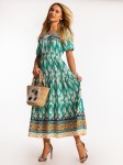 Sukienka z bufkami maxi LENA - green