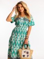 Sukienka z bufkami maxi LENA - green
