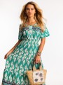 Sukienka z bufkami maxi LENA - green