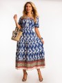 Sukienka z bufkami maxi LENA - blue