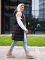 Kamizelka pikowana z kapturem LARISA - czarny