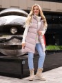 Pikowana kamizelka ze sznurkiem EVELYN - beige