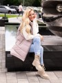 Pikowana kamizelka ze sznurkiem EVELYN - beige