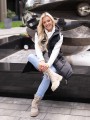 Pikowana kamizelka ze sznurkiem EVELYN - black