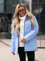 Kurtka z tłoczeniami i kapturem w kwiaty GIANNA - blue
