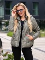 KURTKA z pikowanymi przeszyciami MARIE - khaki