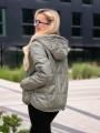 KURTKA z pikowanymi przeszyciami MARIE - khaki
