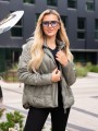 KURTKA z pikowanymi przeszyciami MARIE - khaki