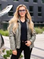 KURTKA z pikowanymi przeszyciami MARIE - khaki