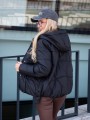 KURTKA pikowana z przeszyciami NORA - czarny