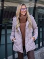 KURTKA pikowana ze ściągaczem LAYLA - beige