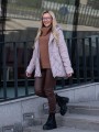 KURTKA pikowana ze ściągaczem LAYLA - beige
