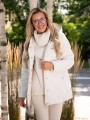 KURTKA pikowana ze ściągaczem LAYLA - ivory
