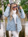 KURTKA pikowana ze ściągaczem LAYLA - baby blue