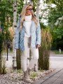 KURTKA pikowana ze ściągaczem LAYLA - baby blue