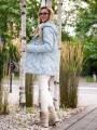 KURTKA pikowana ze ściągaczem LAYLA - baby blue