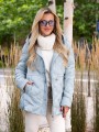 KURTKA pikowana ze ściągaczem LAYLA - baby blue