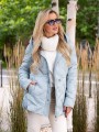 KURTKA pikowana ze ściągaczem LAYLA - baby blue