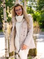 KURTKA parka ze ściągaczem JENNA - ecru