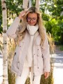 KURTKA parka ze ściągaczem JENNA - ecru