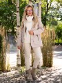 KURTKA parka ze ściągaczem JENNA - ecru