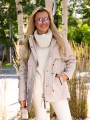 KURTKA parka ze ściągaczem JENNA - ecru