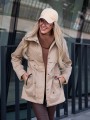 KURTKA parka ze ściągaczem JENNA - beige