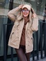 KURTKA parka ze ściągaczem JENNA - beige