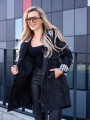 KURTKA parka podszewka w kratę FELICE - black