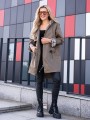 KURTKA parka podszewka w kratę FELICE - khaki