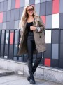 KURTKA parka podszewka w kratę FELICE - khaki