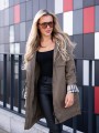KURTKA parka podszewka w kratę FELICE - khaki