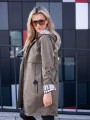 KURTKA parka podszewka w kratę FELICE - khaki