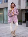 KURTKA wiatrówka z naszywką na kieszeni ADALINE - blush