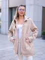 KURTKA wiatrówka z kieszeniami na zamek ISOLDE - beige