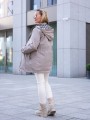 KURTKA parka z podszewką w pepitkę IGA - beż