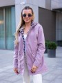 KURTKA parka z podszewką w pepitkę IGA - róż