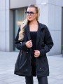KURTKA parka z kieszeniami na guzik ELSA - black