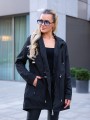 KURTKA parka z kieszeniami na guzik ELSA - black