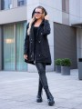 KURTKA parka z kieszeniami na guzik ELSA - black