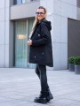 KURTKA parka z kieszeniami na guzik ELSA - black