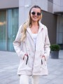 KURTKA parka z kieszeniami na guzik ELSA - ivory